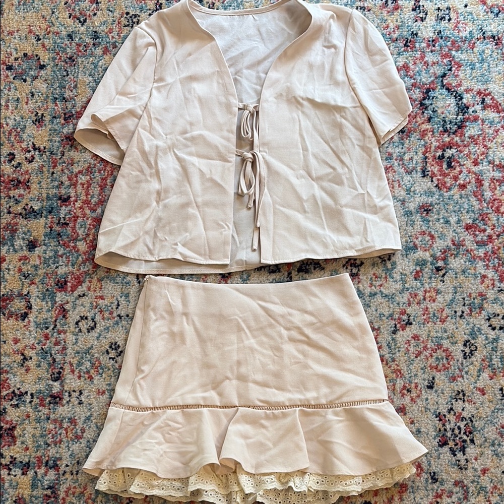 SHEIN Cream Two-Piece Dress Set